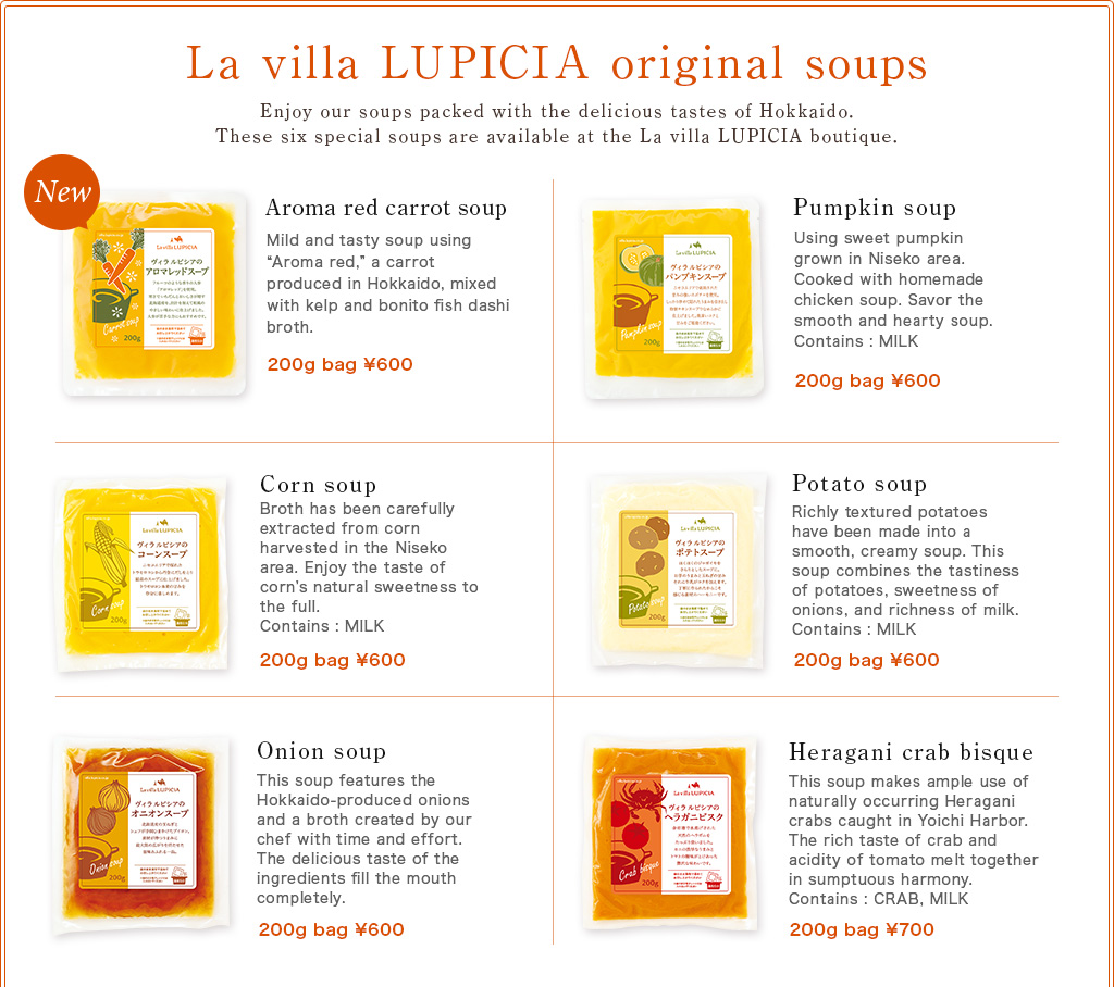 La villa LUPICIA original soups