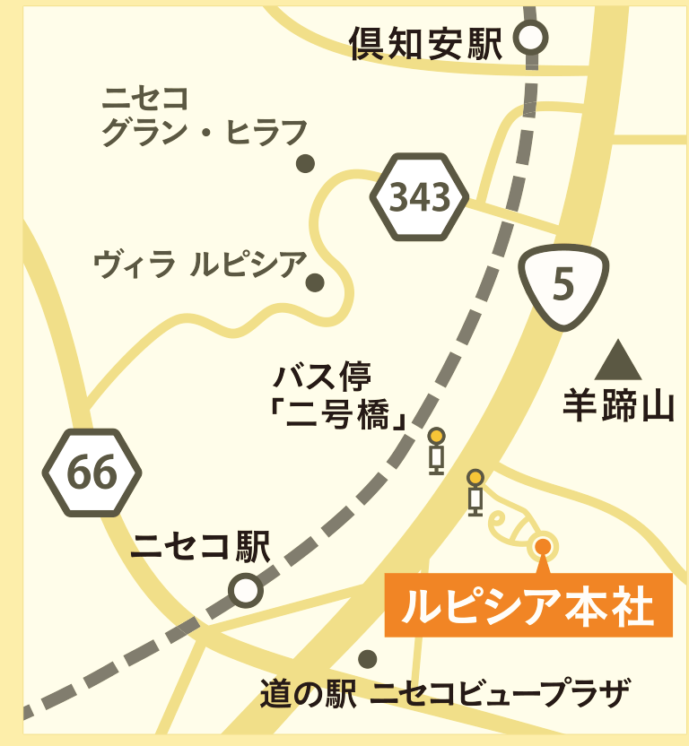 ルピシアニセコ本社マップ